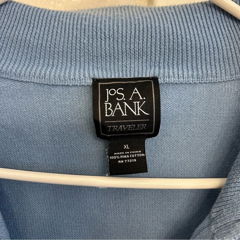 Jos. A. Bank Traveler Collection Men's XL Light Blue Quarter Zip Pullover